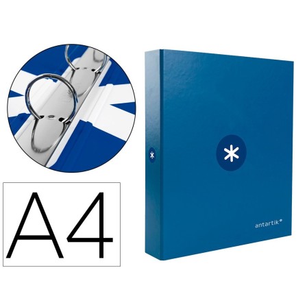 CARPETA LIDERPAPEL ANTARTIK A4 FORRADA 4 ANILLAS 25 MM REDONDAS COL...