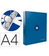 CARPETA LIDERPAPEL ANTARTIK A4 FORRADA 4 ANILLAS 25 MM REDONDAS COL...