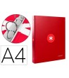CARPETA LIDERPAPEL ANTARTIK A4 FORRADA 4 ANILLAS 25 MM REDONDAS COL...