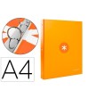 CARPETA LIDERPAPEL ANTARTIK A4 FORRADA 4 ANILLAS 25 MM REDONDAS COL...