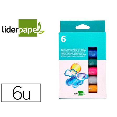 TEMPERA SOLIDA EN BARRA LIDERPAPEL ESCOLAR 10 GR CAJA DE 6 COLORES ...