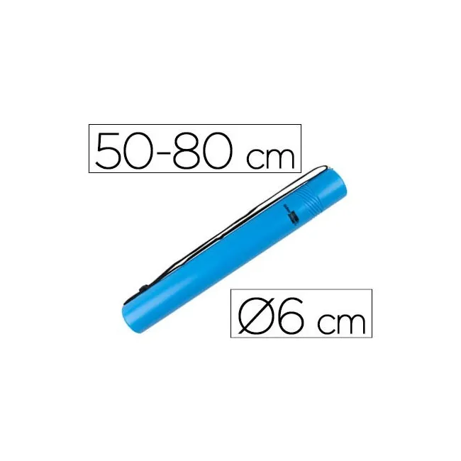PORTAPLANOS PLASTICO LIDERPAPEL DIAMETRO 6 CM EXTENSIBLE HASTA 80 AZUL