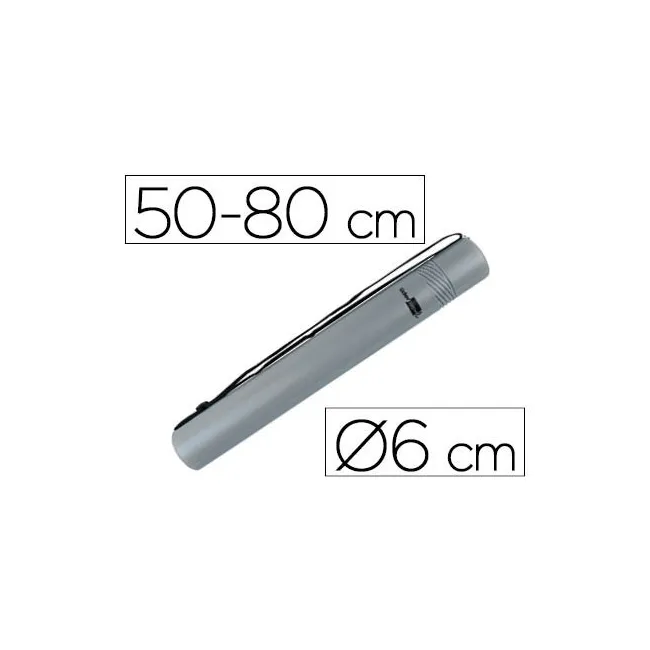 PORTAPLANOS PLASTICO LIDERPAPEL DIAMETRO 6 CM EXTENSIBLE HASTA 80 GRIS