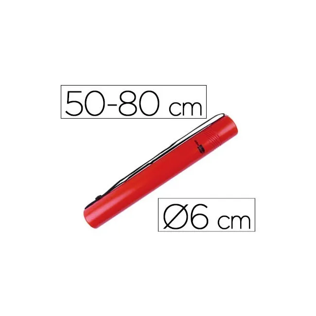 PORTAPLANOS PLASTICO LIDERPAPEL DIAMETRO 6 CM EXTENSIBLE HASTA 80 ROJO