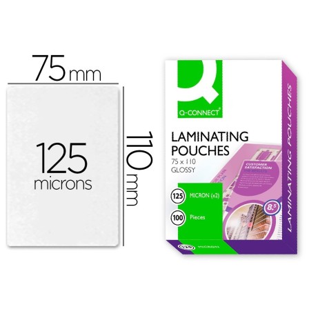 BOLSA DE PLASTIFICAR Q-CONNECT 110 X 75 MM 125 MC CARNET DE IDENTID...