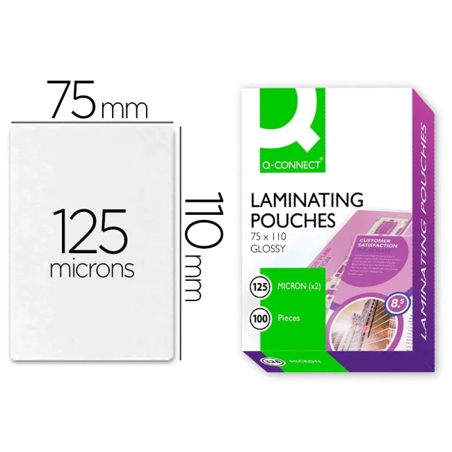BOLSA DE PLASTIFICAR Q-CONNECT 110 X 75 MM 125 MC CARNET DE IDENTID...