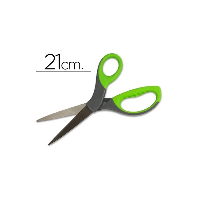 TIJERA Q-CONNECT MANGO CAUCHO 8" 21 CM BLISTER