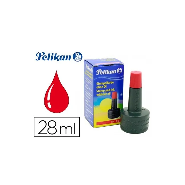 TINTA TAMPON PELIKAN ROJO FRASCO DE 28 ML