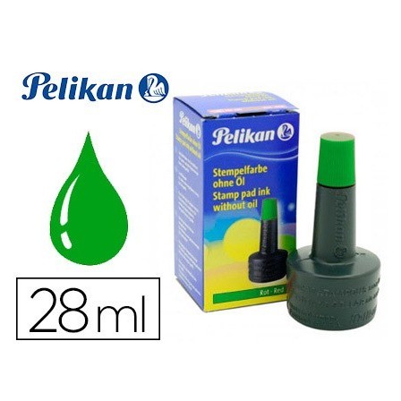 TINTA TAMPON PELIKAN VERDE FRASCO DE 28 ML