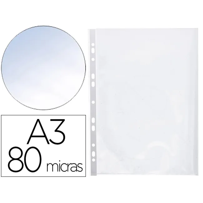FUNDA MULTITALADRO Q-CONNECT DIN A3 APAISADA 80 MICRAS CRISTAL CON ...