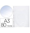 FUNDA MULTITALADRO Q-CONNECT DIN A3 APAISADA 80 MICRAS CRISTAL CON ...