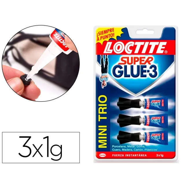 PEGAMENTO LOCTITE SUPER GLUE -3 1G BLISTES MINI TRIO