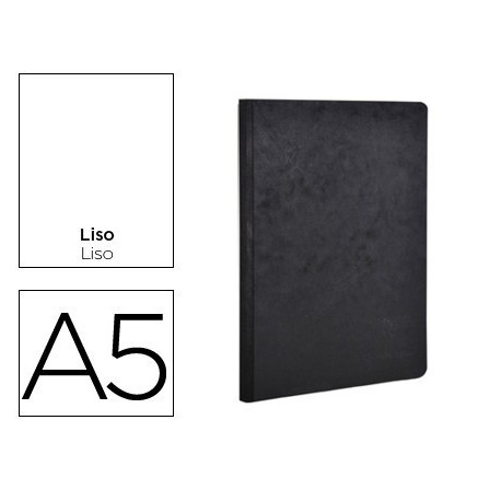 LIBRETA AGE-BAG TAPA CARTULINA LOMO COSIDO LISO 96 HOJAS COLOR NEGR...