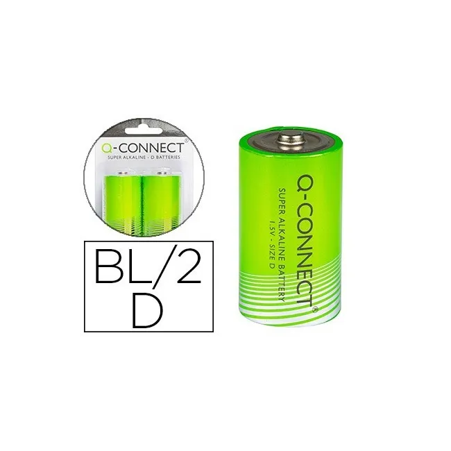 PILA Q-CONNECT ALCALINA D -BLISTER CON 2 PILAS