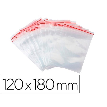 BOLSA PLASTICO AUTOCIERRE Q-CONNECT 120X180 MM PAQUETE DE 100 UNIDADES