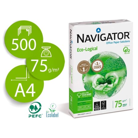 PAPEL FOTOCOPIADORA NAVIGATOR ECO LOGICAL DIN A4 75 GRAMOS PAQUETE ...
