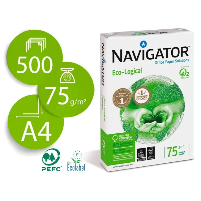 PAPEL FOTOCOPIADORA NAVIGATOR ECO LOGICAL DIN A4 75 GRAMOS PAQUETE ...