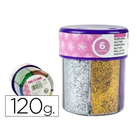 PURPURINA LIDERPAPEL FANTASIA COLORES METALICOS 6 COLORES SURTIDOS ...