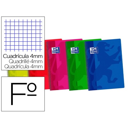 BLOC ESPIRAL OXFORD TAPA PLASTICO OPTIK PAPER FOLIO 80 HOJAS 90 GR ...