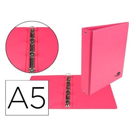 CARPETA DE 4 ANILLAS 25 MM REDONDAS LIDERPAPEL A5 CARTON FORRADO PV...