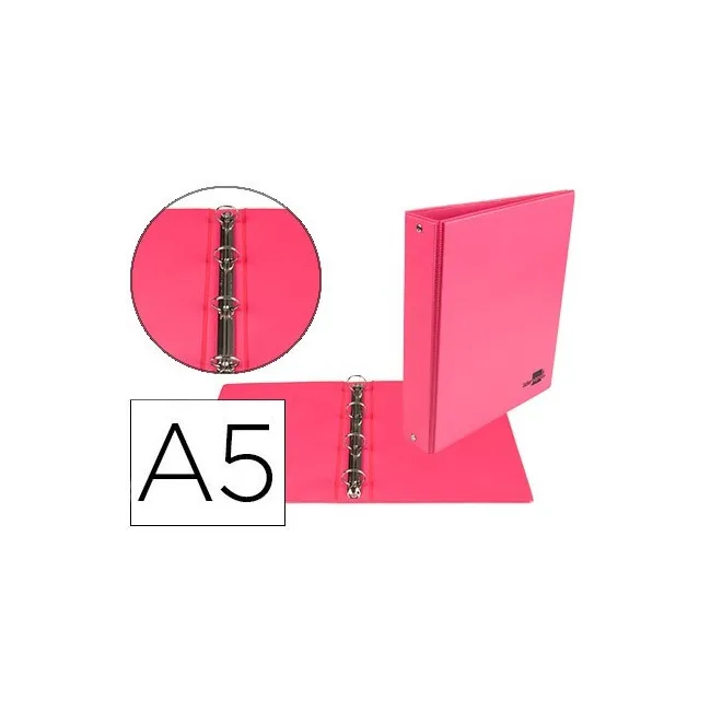 CARPETA DE 4 ANILLAS 25 MM REDONDAS LIDERPAPEL A5 CARTON FORRADO PV...