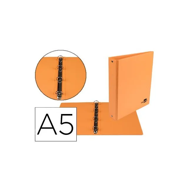 CARPETA DE 4 ANILLAS 25 MM REDONDAS LIDERPAPEL A5 CARTON FORRADO PV...