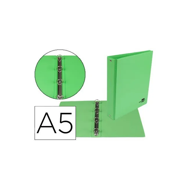 CARPETA DE 4 ANILLAS 25 MM REDONDAS LIDERPAPEL A5 CARTON FORRADO PV...