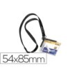 IDENTIFICADOR CON CORDON PLANO DURABLE ACRILICO DIAGONAL 54X85MM