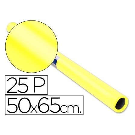 PAPEL CHAROL ROLLO AMARILLO -25 HOJAS DE 50X65 CM