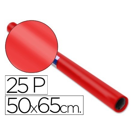 PAPEL CHAROL ROLLO ROJO -25 HOJAS DE 50X65 CM