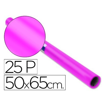 PAPEL CHAROL ROLLO ROSA FUERTE-25 HOJAS DE 50X65 CM
