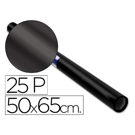PAPEL CHAROL ROLLO NEGRO -25 HOJAS DE 50X65 CM