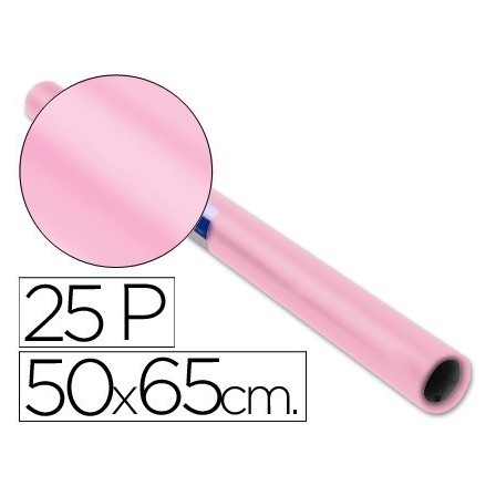 PAPEL CHAROL ROLLO ROSA PALIDO -25 HOJAS DE 50X65 CM
