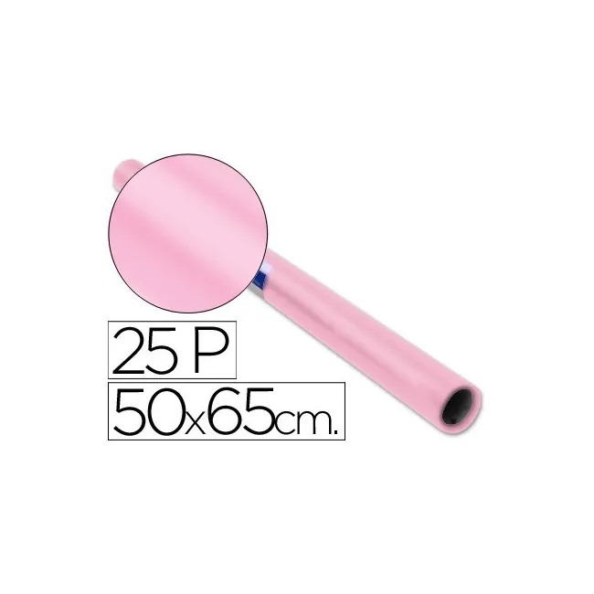 PAPEL CHAROL ROLLO ROSA PALIDO -25 HOJAS DE 50X65 CM