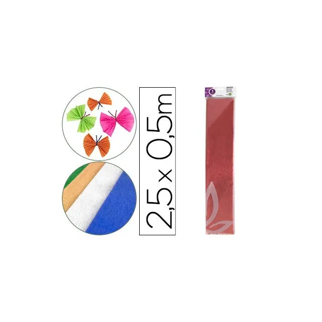PAPEL CRESPON LIDERPAPEL 50 CM X 2.5M METALIZADO ROJO