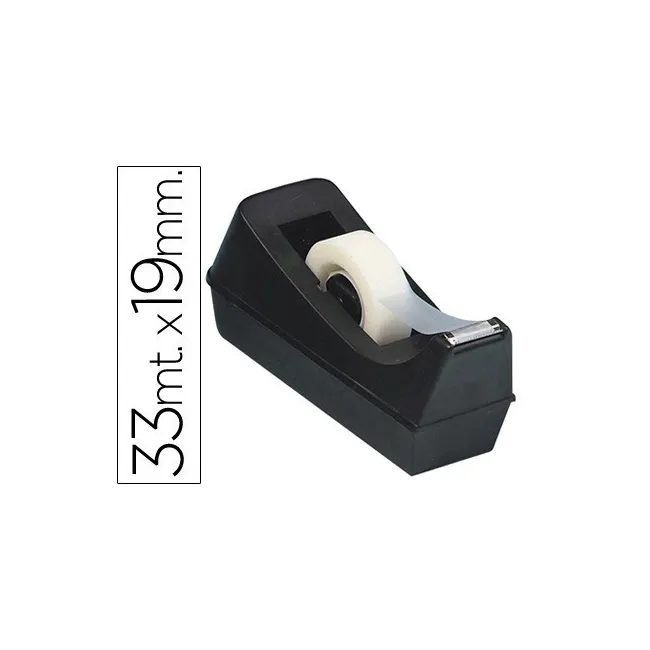 PORTARROLLO SOBREMESA Q-CONNECT PLASTICO PARA CINTA DE 33 MT NEGRO