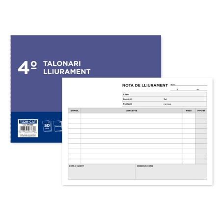 TALONARIO LIDERPAPEL ENTREGAS CUARTO ORIGINAL Y 2 COPIAS T329 APAIS...