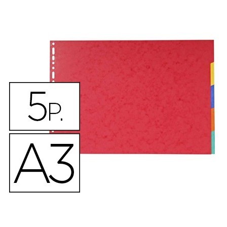 SEPARADORES EXACOMPTA CARTULINA BRILLO JUEGO DE 5 SEPARADORES DIN A...