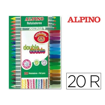 ROTULADOR ALPINO DOUBLE DOUBLEPUNTA GRUESA Y PUNTA FINA CAJA DE 20 ...