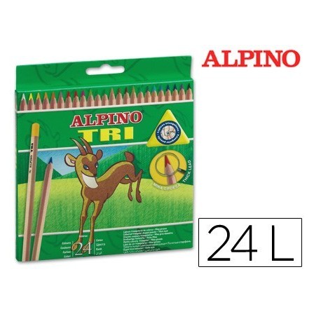 LAPICES DE COLORES ALPINO TRI ESTUCHE DE 24 COLORES SURTIDOS