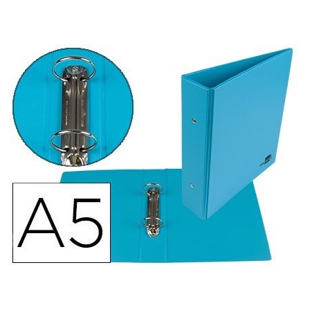 CARPETA DE 2 ANILLAS 40 MM REDONDAS LIDERPAPEL A5 CARTON FORRADO PV...