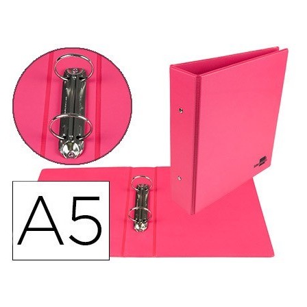 CARPETA DE 2 ANILLAS 40 MM REDONDAS LIDERPAPEL A5 CARTON FORRADO PV...