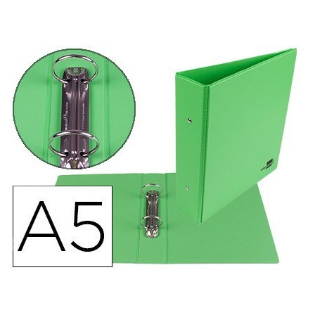 CARPETA DE 2 ANILLAS 40 MM REDONDAS LIDERPAPEL A5 CARTON FORRADO PV...