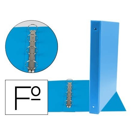 CARPETA LIDERPAPEL 4 ANILLAS 25 MM REDONDAS PLASTICO FOLIO COLOR CE...