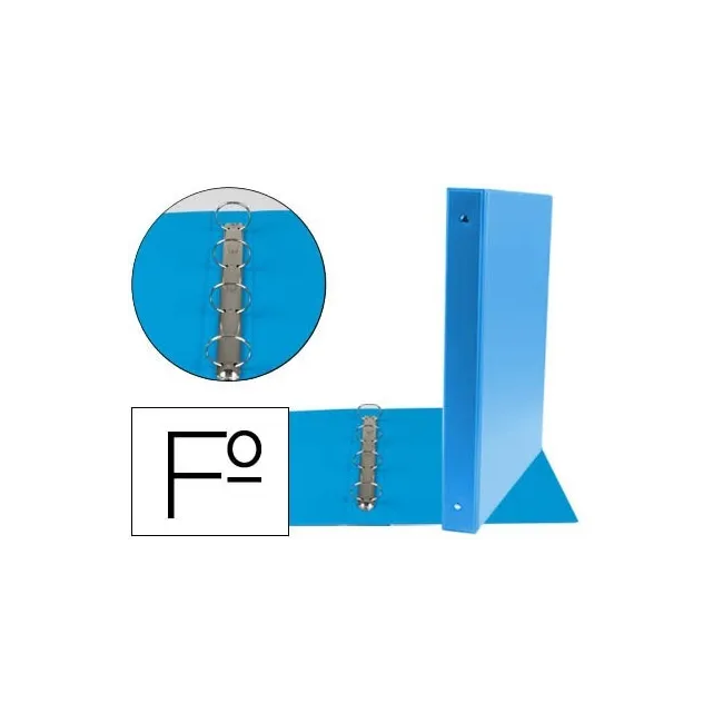 CARPETA LIDERPAPEL 4 ANILLAS 25 MM REDONDAS PLASTICO FOLIO COLOR CE...