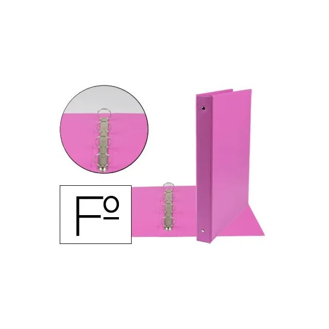 CARPETA LIDERPAPEL 4 ANILLAS 25 MM REDONDAS PLASTICO FOLIO COLOR FU...