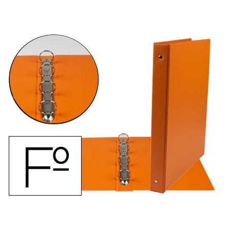 CARPETA LIDERPAPEL 4 ANILLAS 25 MM REDONDAS PLASTICO FOLIO COLOR NA...