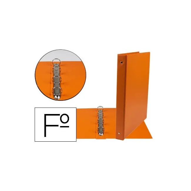 CARPETA LIDERPAPEL 4 ANILLAS 25 MM REDONDAS PLASTICO FOLIO COLOR NA...