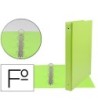 CARPETA LIDERPAPEL 4 ANILLAS 25 MM REDONDAS PLASTICO FOLIO COLOR VE...