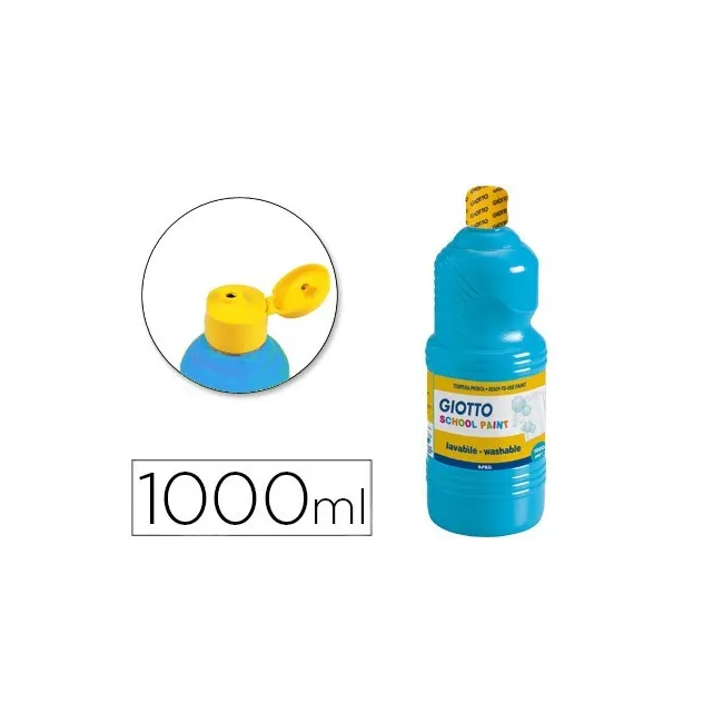 TEMPERA LIQUIDA GIOTTO ESCOLAR LAVABLE 1000 ML AZUL CYAN